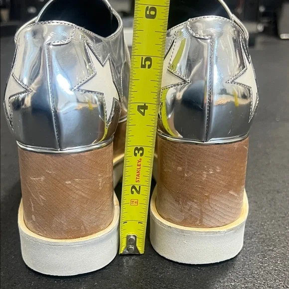 Stella McCartney Silver Star Platform Lace-Up Shoes - Picture 5 of 8